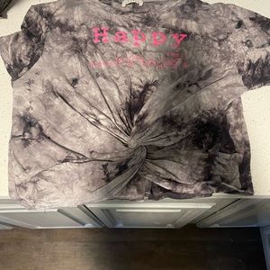 Short sleeve top, super soft material reads happy